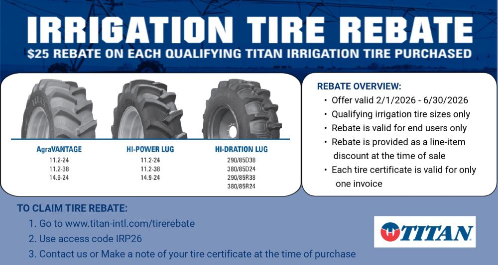 Titan Irrigation Tire Rebate